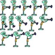 Squidward's sprite sheet