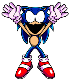 I found this Sonic the hedgehog fnf sprite and thought I would pibbify it.  Sprite by Comgaming_Nz, I'm pretty sure : r/FridayNightFunkin