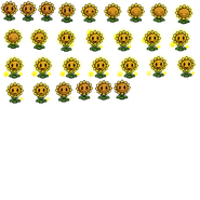 Sunflower letting out sunshine sprite sheet