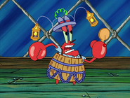 Mr. Krabs wearing his anti-ghost armor in Pranks a Lot