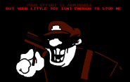 MX restrains himself from harming Cat Mario, even though his anger is justified.