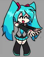 Miku introducing Boyfriend in the intro cutscene, went unused due to programming issues