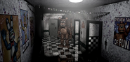 Withered Freddy in the hallway.