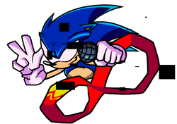 I found this Sonic the hedgehog fnf sprite and thought I would pibbify it.  Sprite by Comgaming_Nz, I'm pretty sure : r/FridayNightFunkin