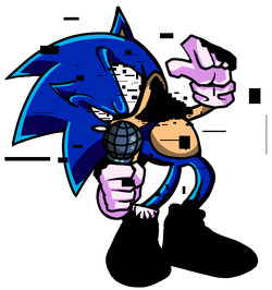 I found this Sonic the hedgehog fnf sprite and thought I would pibbify it.  Sprite by Comgaming_Nz, I'm pretty sure : r/FridayNightFunkin