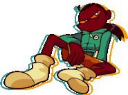 An unused title screen animation of Julian found in the "whitpost status.fla" file.