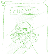 Another image of Fliqpy found in the files, this time depicting him in a jar with the label "Flippy".