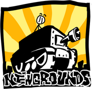 The Newgrounds logo with Henry in the tank.