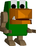 Smick from Gyromite, as seen on the sidelines during the Duck Hunt Dog's more intense parts.