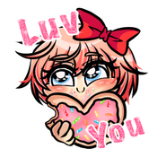 Sayori with a heart