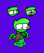 Official minus design for John Egbert, appearing as a slimy green fella.