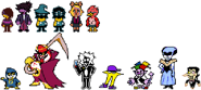 Old designs for the Deltarune cast.