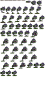 Chomper bursting out from the ground and roaring sprite sheet