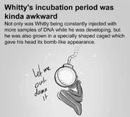 A drawing of Whitty in an incubator.
