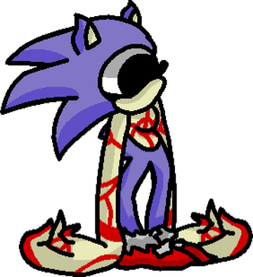 Illustration of sad sonic exe looking into the distance