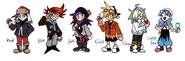 D-Side designs for Red, Blue, Leaf (Jett), Gold, Silver, and Kris (Stel). Link