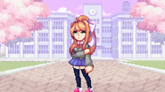 Monika standing alone.