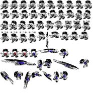 Sansational (Battle) & Unused hurt and Blue SOUL animations sprite sheet
