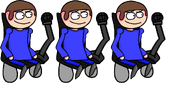 Dave happy during Bambi's final turn in Splitathon sprites (2.0)