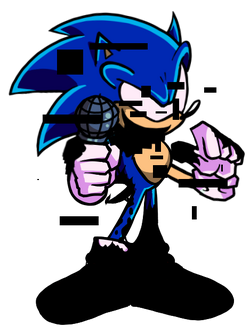 I found this Sonic the hedgehog fnf sprite and thought I would pibbify it.  Sprite by Comgaming_Nz, I'm pretty sure : r/FridayNightFunkin