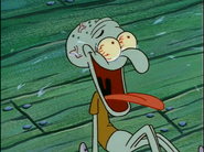 Squidward laughing in Fools In April; the origin of Joe’s up pose