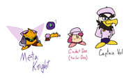 D-Side designs for Meta Knight, Sailor Dee (Cadet Dee), and Captain Vul. Link