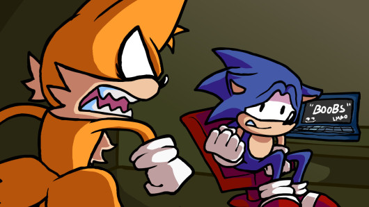 Sprite Animation, Knuckles & Tails Vs Sonic!