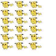 Pikachu's sprite sheet in No Head Red.