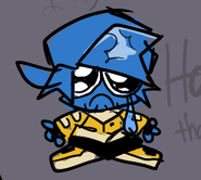 Blue Boyfriend with a sad face