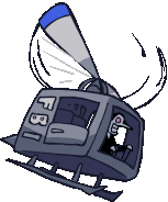 A helicopter piloted by Spamton, as seen in Spaceblasterz