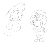 Skyblue rap battling against Humphrey, a Dave and Bambi OC by /funkg/.