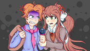 The first time two characters fought each other, but as one opponent, in an FNF mod! by 3Monika4