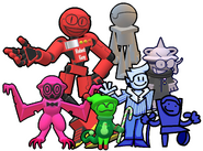 Artwork starring most of the Minus designs of the cast