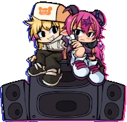 Aloe and Nene in the title screen of the mod.