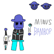 Minus Bambop drawn by Static5619 on GameJolt showing him as a futuristic soldier.