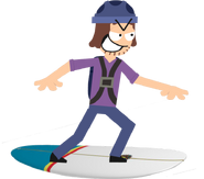 Suction Cup Man on a surfboard