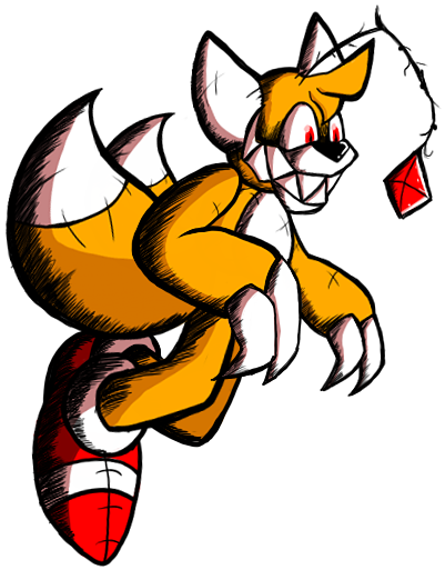 Friday Night Funkin' VS Tails.EXE FULL WEEK (FNF Mod/Hard)  (Creepypasta/Horror/Tails EXE Mod)  Tails Story from Sonic.exe: Tails  encounters Sonic at the end of the HILL ACT 1 level, Sonic standing  completely