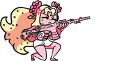 Rosie shooting her gun during Poison, but static