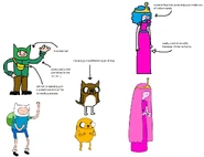 D-Side designs for Finn, Jake, and Princess Bubblegum (Princess Cotten Candy). Link