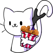 Static Hu3cat with his Fried chicken