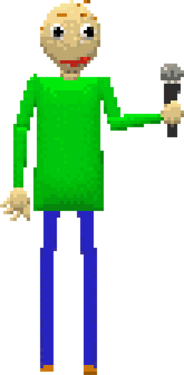 Baldi as seen in Baldi's Basics in Funkin, but it's badly made