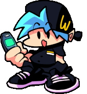 Boyfriend pointing at his phone in Hungry (HQ).