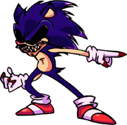 The Sonic seen on the Fun is Infinite screen is actually a beta design  for Metal Sonic. When Naoto Ohshima saw it, he thought it was too scary,  and suggested a robot