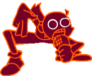 Animated wireframe down pose (In-Game Mix)