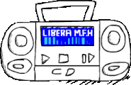 Boombox playing "LIBERA M.F.H ROW ROW".