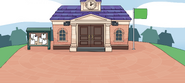 The background of the Town Hall from Animal Crossing: New Horizons