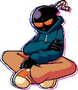 Whitty in the title screen. (Full Week/Legacy Edition)