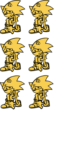 Classic Super Sonic Sprites Sonic , yellow character illustration lot  transparent background PNG clipart