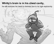 A drawing of Whitty clutching his head.