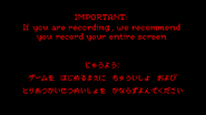 A warning that shows up before playing Paranoia, made for those who are recording the game.